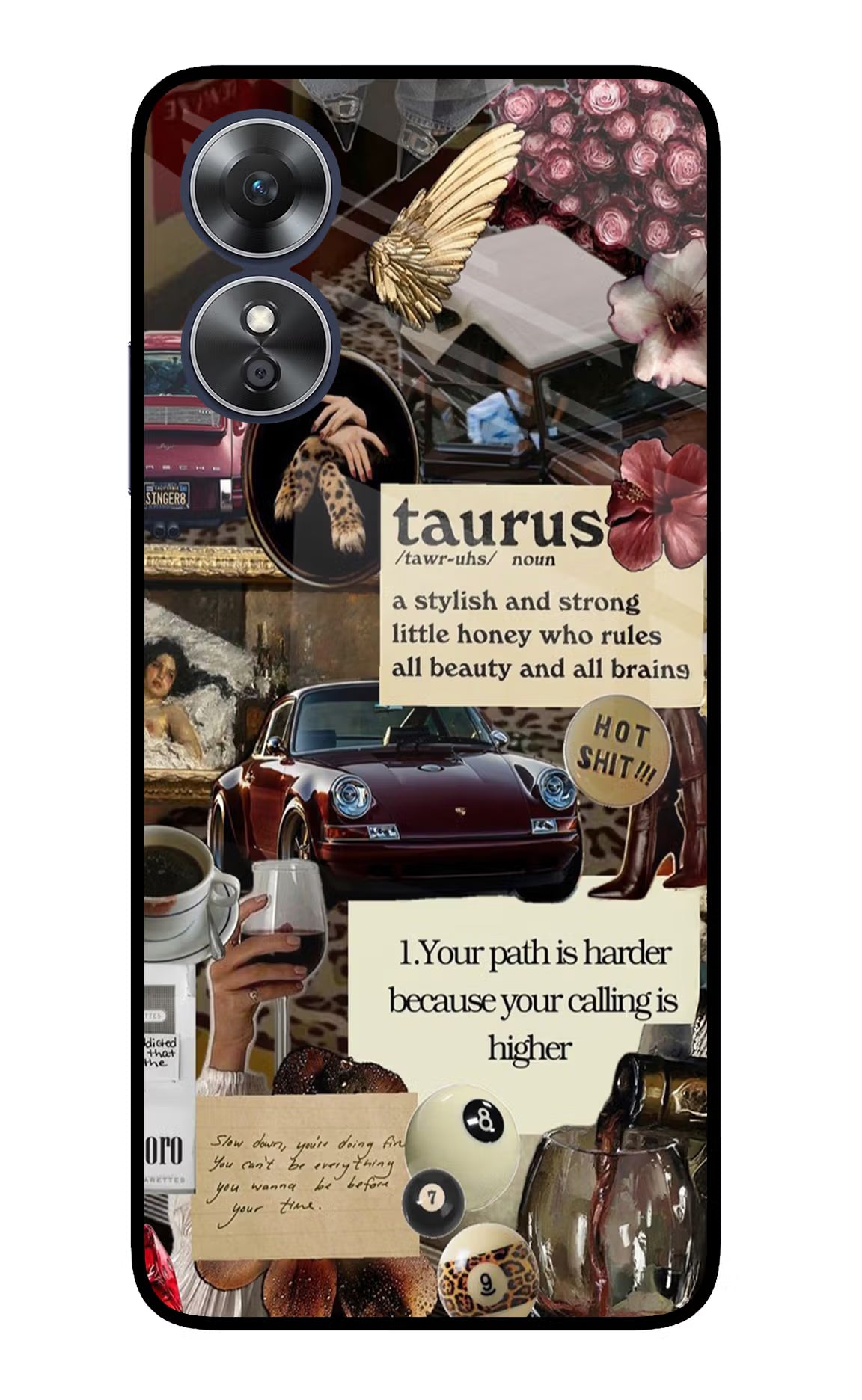 Taurus Zodiac Oppo A17 Glass Case Back Cover by Casekaro