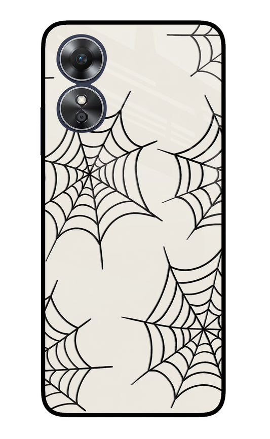 Spider Web Oppo A17 Glass Case