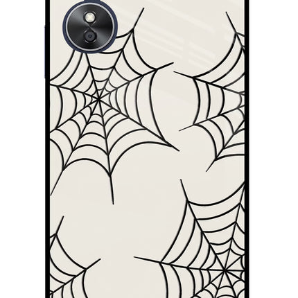 Spider Web Oppo A17 Glass Case Back Cover by Casekaro
