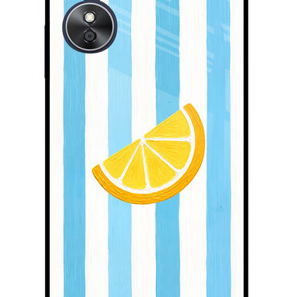Summer Lemon Oppo A17 Glass Case Back Cover by Casekaro