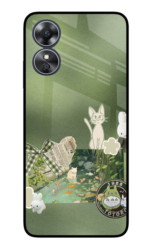 Aesthetic anime Oppo A17 Glass Case