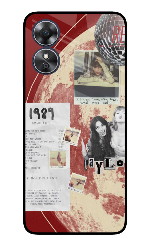 Taylor Swift Oppo A17 Glass Case