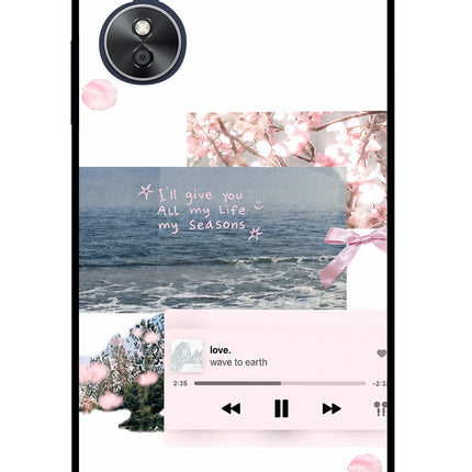 Wave to earth Oppo A17 Glass Case Back Cover by Casekaro