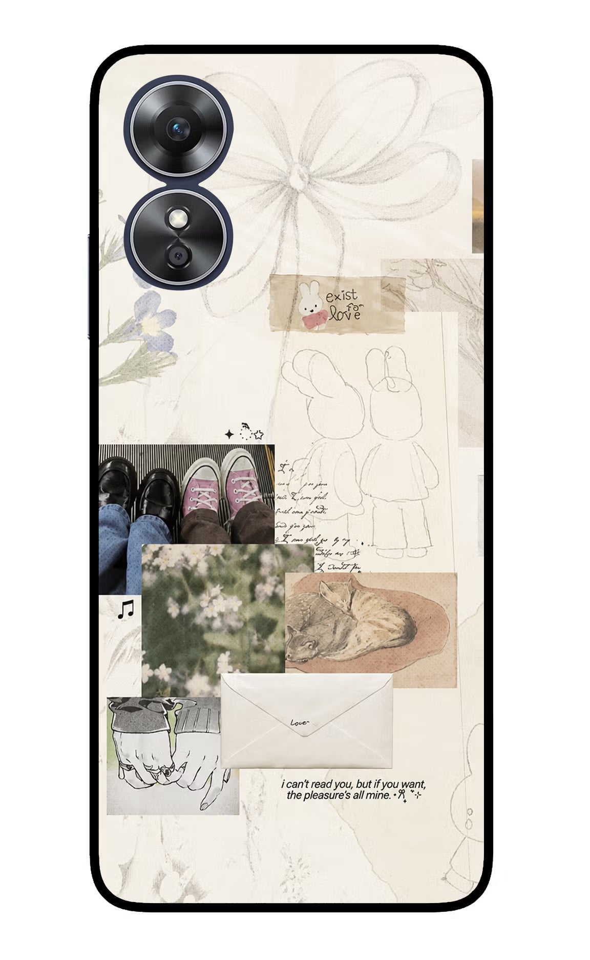 Soft Aesthetic Oppo A17 Glass Case