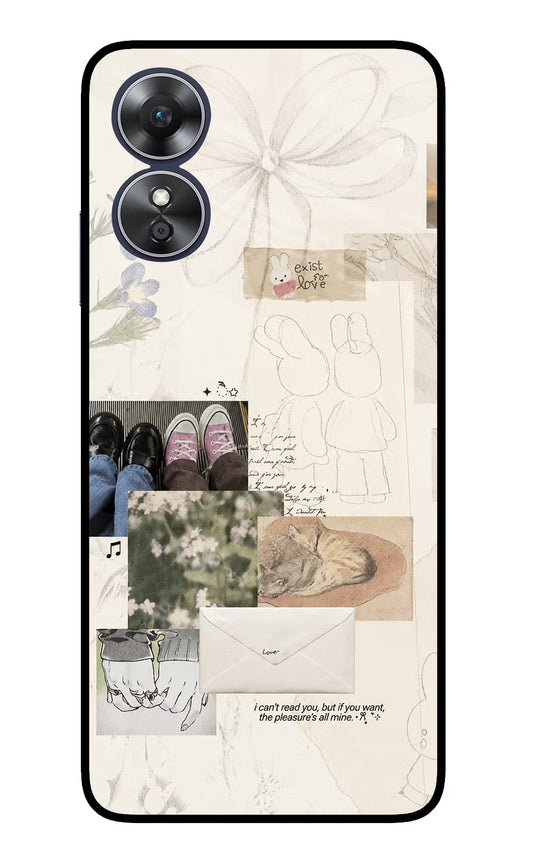 Soft Aesthetic Oppo A17 Glass Case