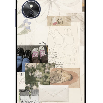 Soft Aesthetic Oppo A17 Glass Case Back Cover by Casekaro