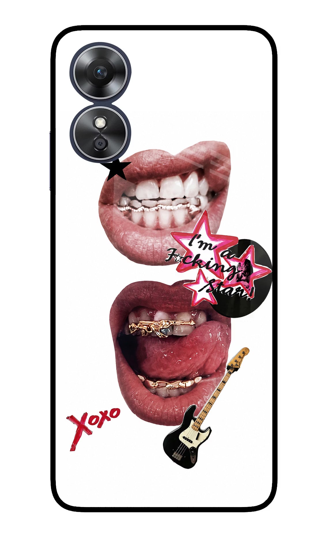 Rockstar Oppo A17 Glass Case