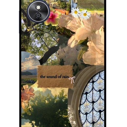 Rain Oppo A17 Glass Case Back Cover by Casekaro