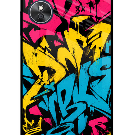 Graffiti Vibe Oppo A17 Glass Case Back Cover by Casekaro