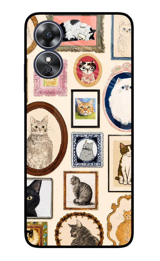 Mirror Cats Oppo A17 Glass Case