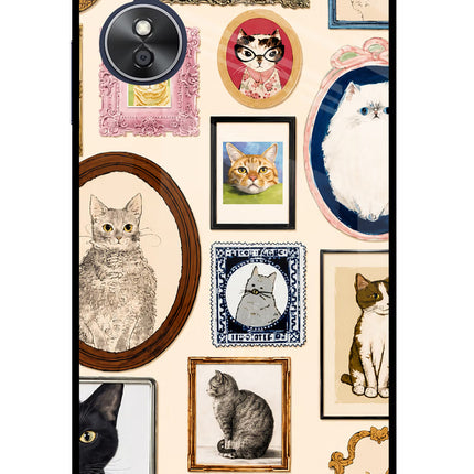 Mirror Cats Oppo A17 Glass Case Back Cover by Casekaro