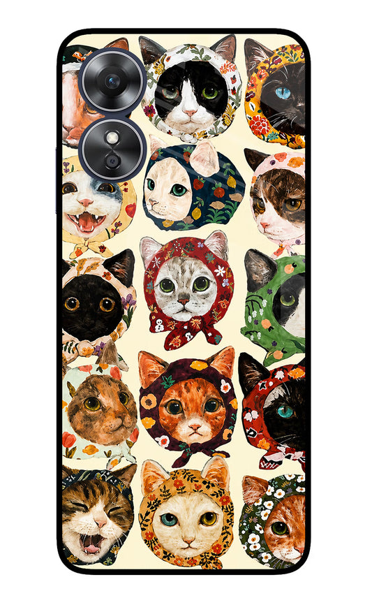 Cool Cat Oppo A17 Glass Case