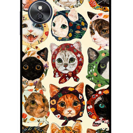 Cool Cat Oppo A17 Glass Case Back Cover by Casekaro