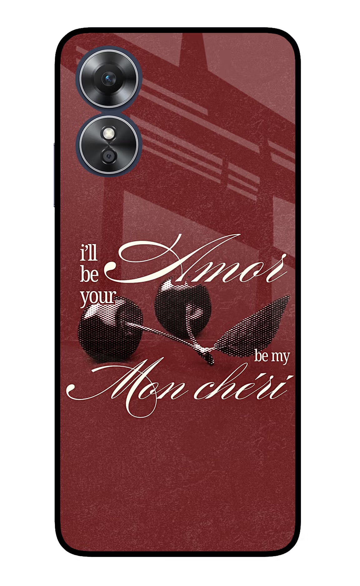 Velvet Cherry Oppo A17 Glass Case