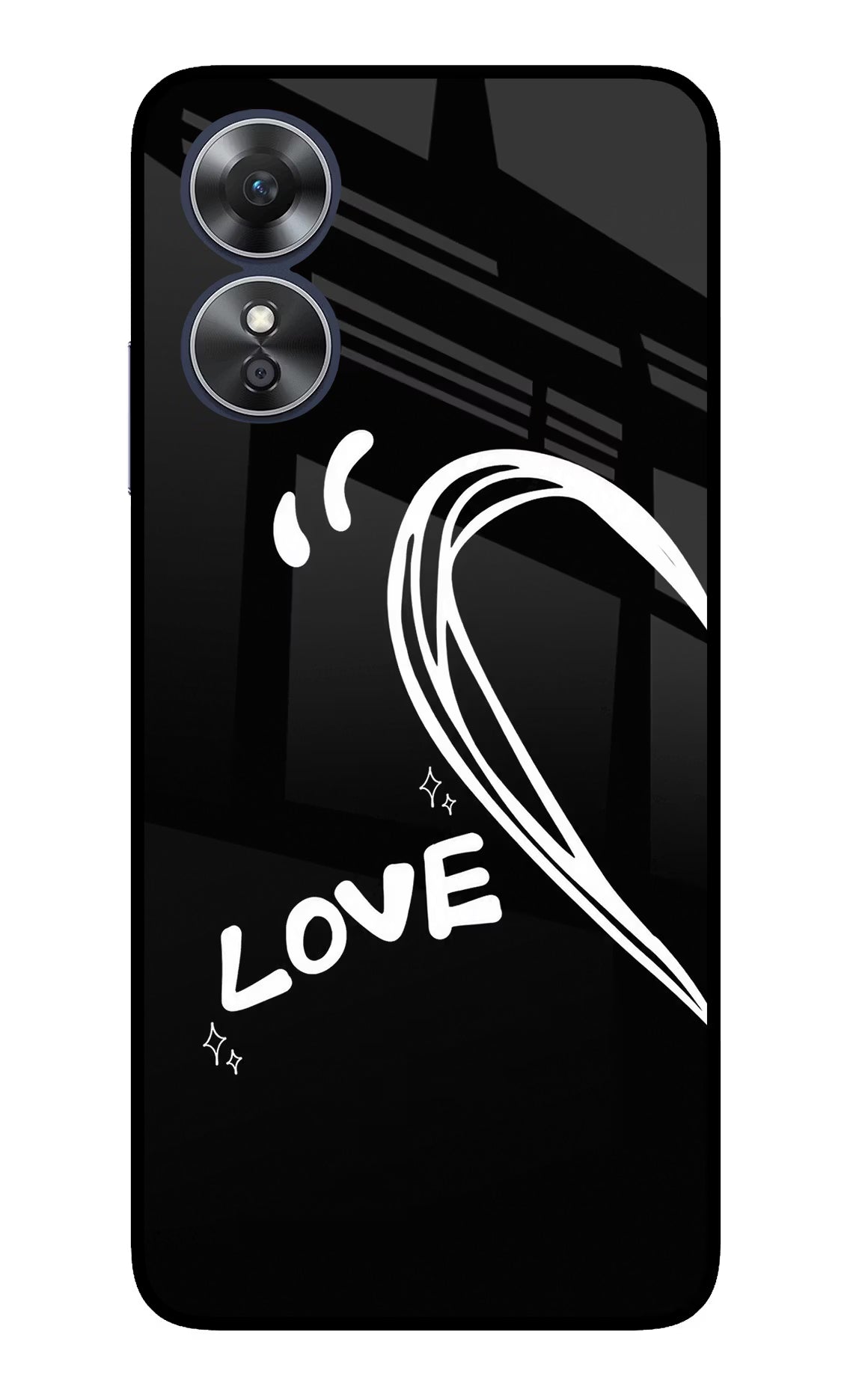 Love Line Oppo A17 Glass Case