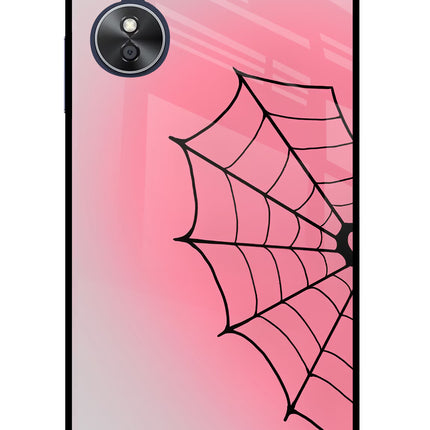 Pink Web Oppo A17 Glass Case Back Cover by Casekaro