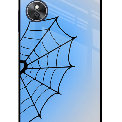 Blue Web Oppo A17 Glass Case Back Cover by Casekaro