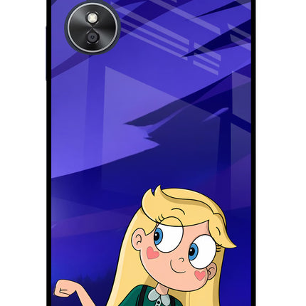 Star Glow Oppo A17 Glass Case Back Cover by Casekaro