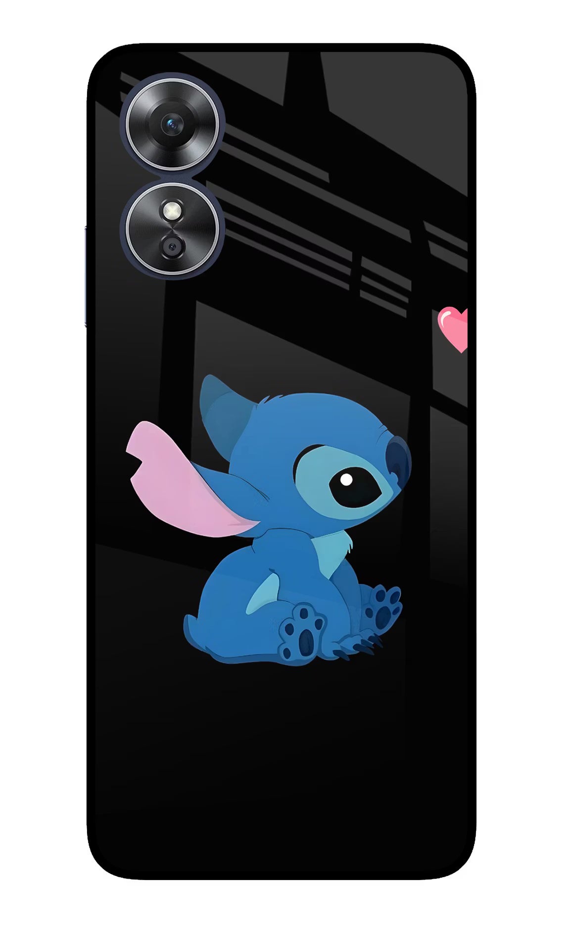 Stitch Crush Oppo A17 Glass Case