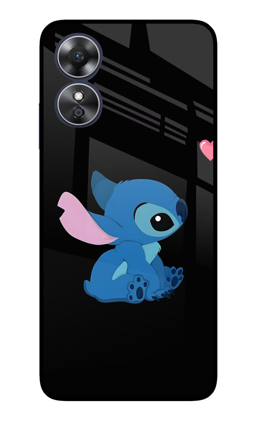Stitch Crush Oppo A17 Glass Case