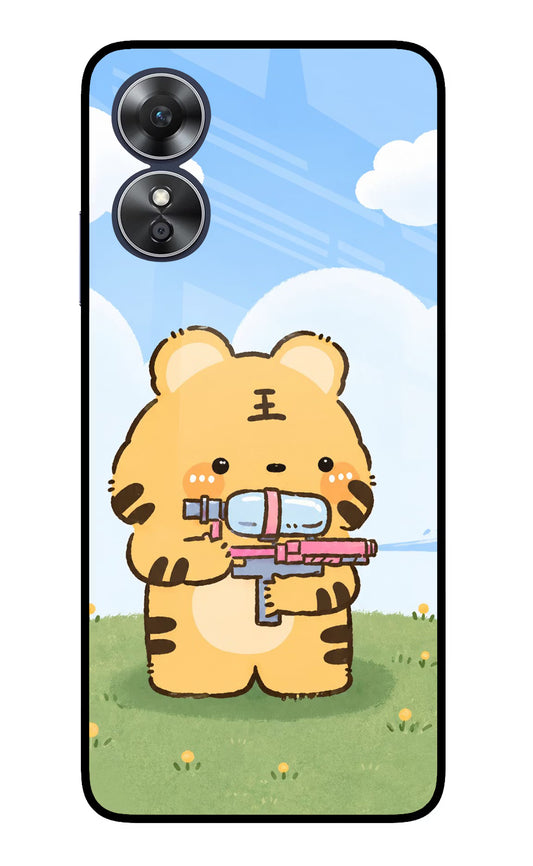 Tiger Treat Oppo A17 Glass Case
