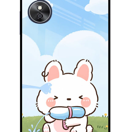 Bunny Treat Oppo A17 Glass Case Back Cover by Casekaro