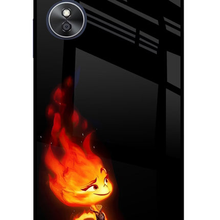 Ember Flame Oppo A17 Glass Case Back Cover by Casekaro
