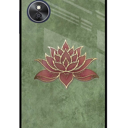 Lotus Grace Oppo A17 Glass Case Back Cover by Casekaro