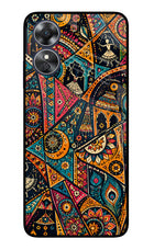 Folk Print Oppo A17 Glass Case