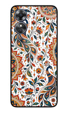 White Mayura Oppo A17 Glass Case
