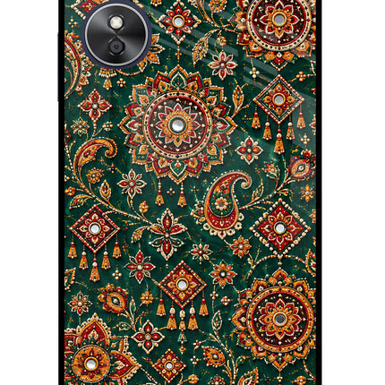 Green Pataka Oppo A17 Glass Case