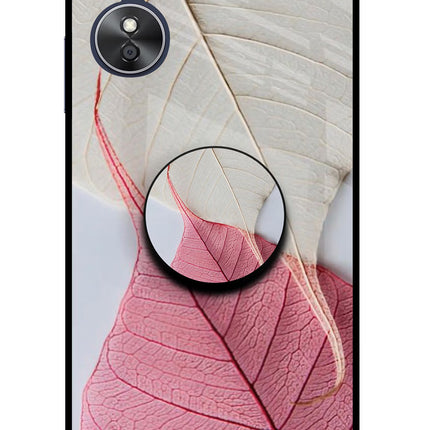 White Pink Leaf Oppo A17 Pop Case by Casekaro