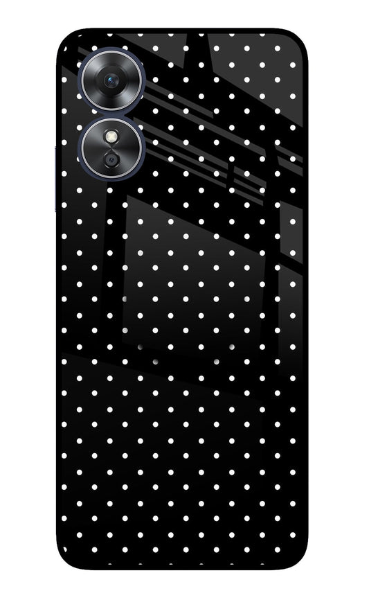 White Dots Oppo A17 Glass Case