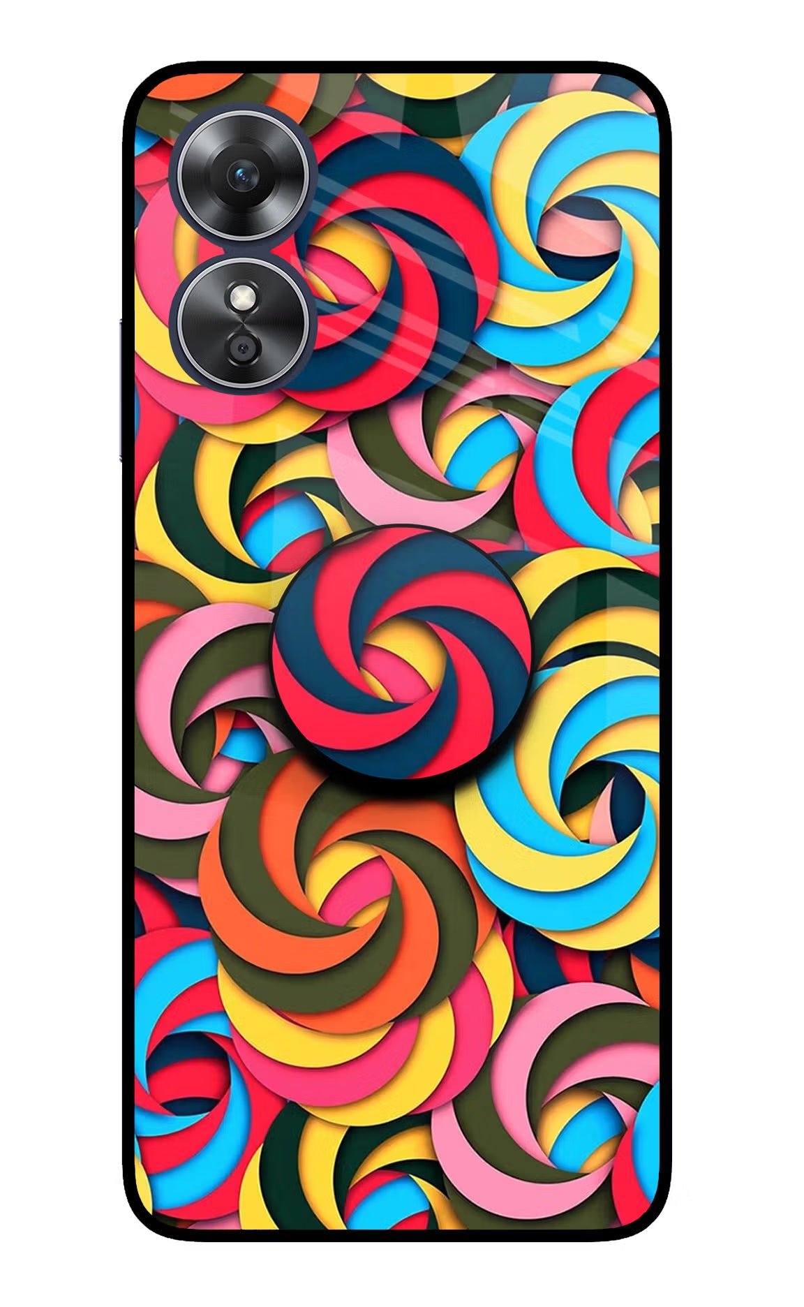 Spiral Pattern Oppo A17 Pop Case by Casekaro