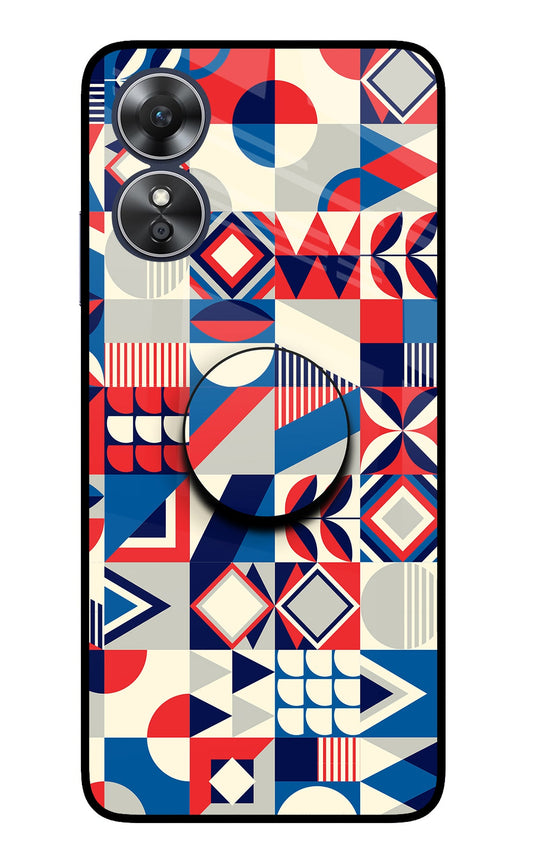 Colorful Pattern Oppo A17 Glass Case
