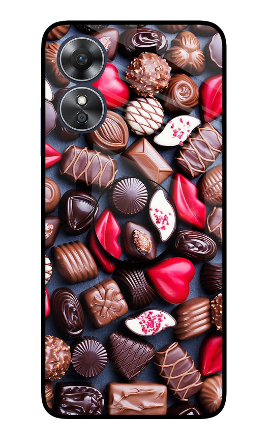 Chocolates Oppo A17 Glass Case