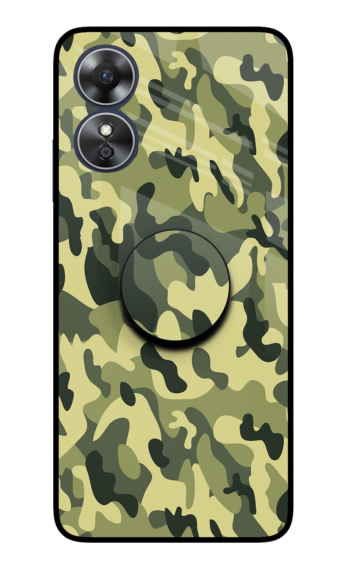 Camouflage Oppo A17 Glass Case