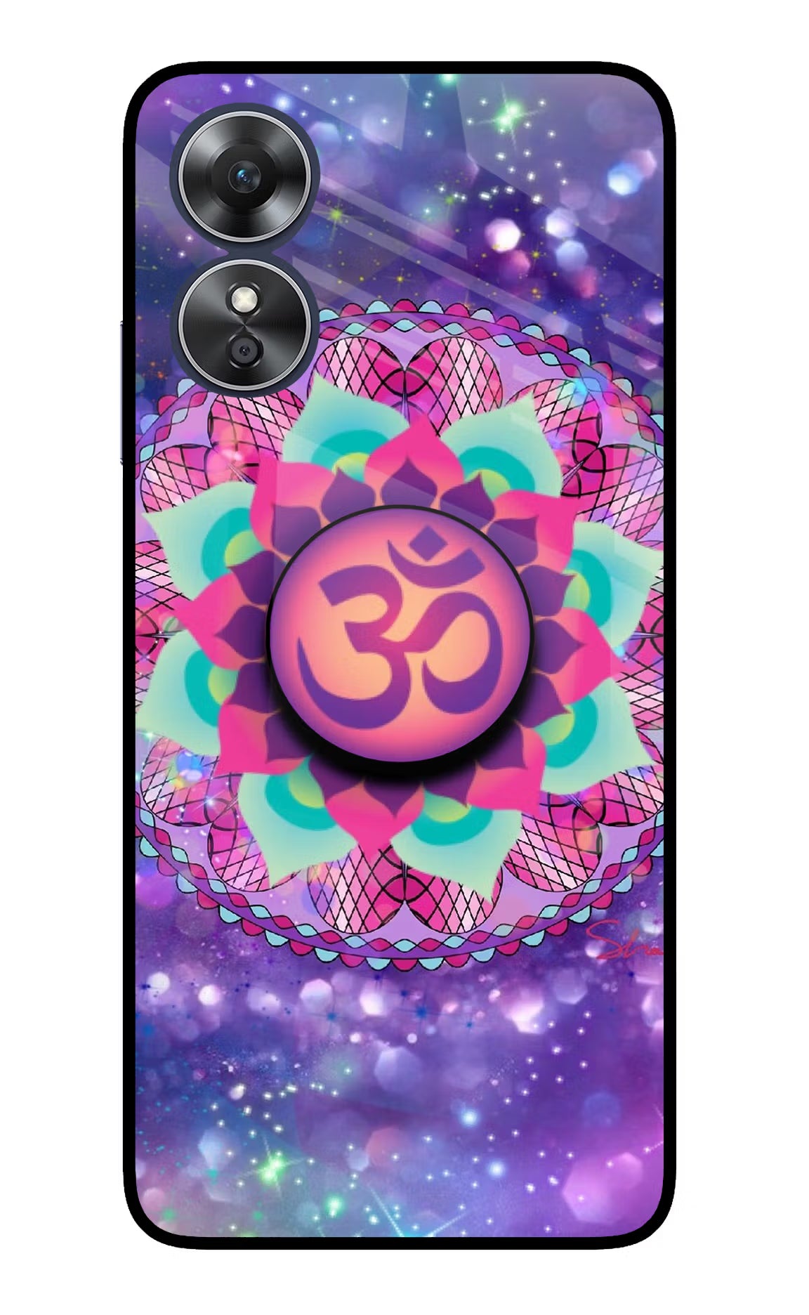 Om Purple Oppo A17 Pop Case by Casekaro