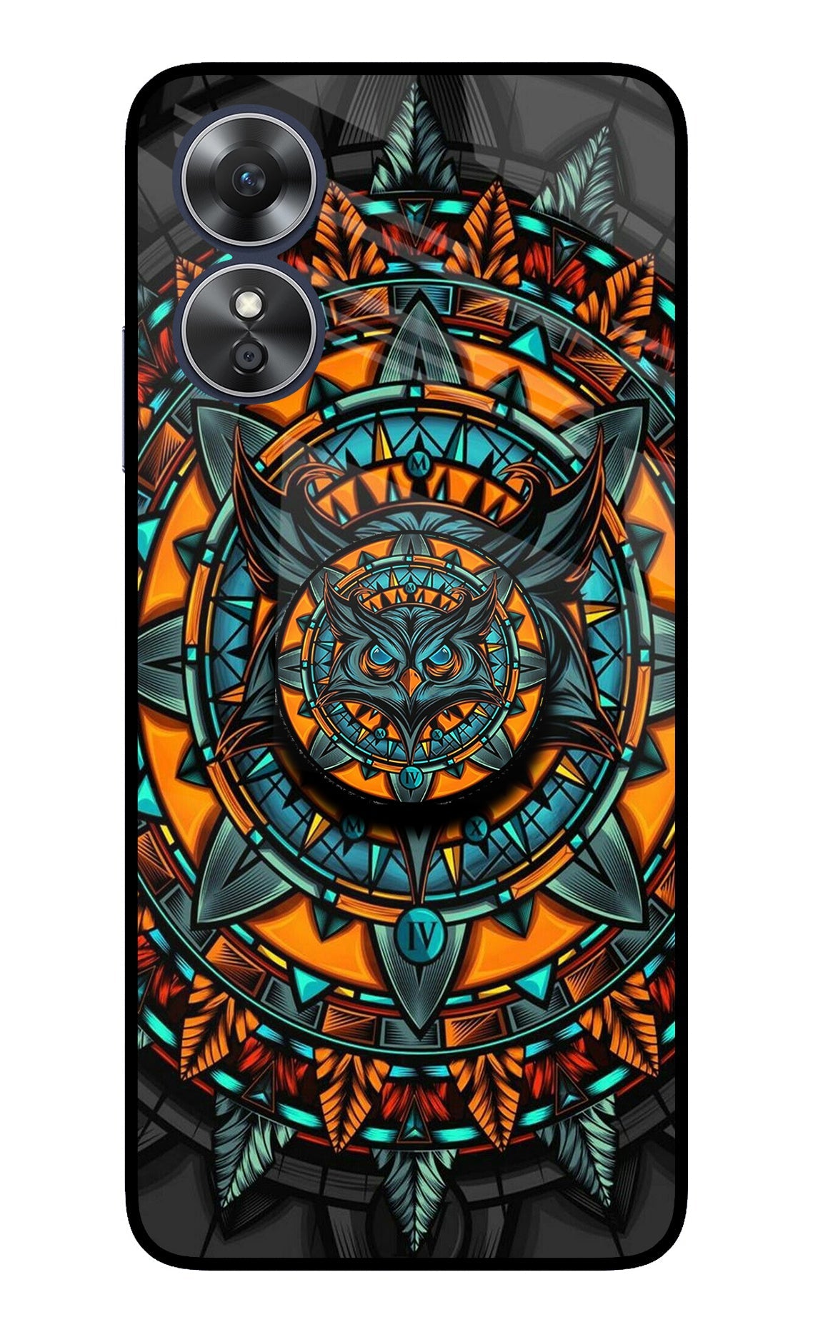 Angry Owl Oppo A17 Glass Case