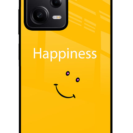 Happiness With Smiley Poco X5 5G Glass Case Back Cover by Casekaro