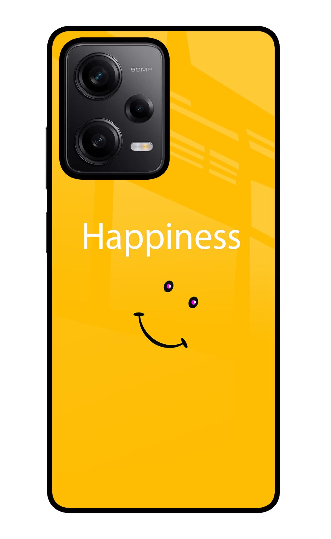 Happiness With Smiley Poco X5 5G Glass Case Back Cover by Casekaro