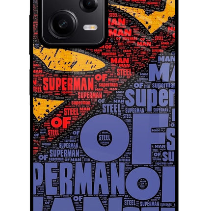 Superman Poco X5 5G Glass Case Back Cover by Casekaro