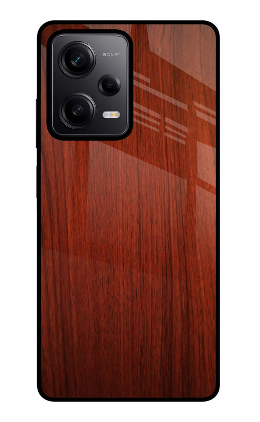 Wooden Plain Pattern Poco X5 5G Glass Case