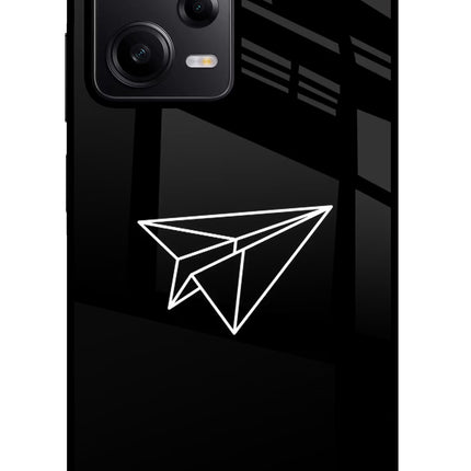 Paper Plane White Poco X5 5G Glass Case