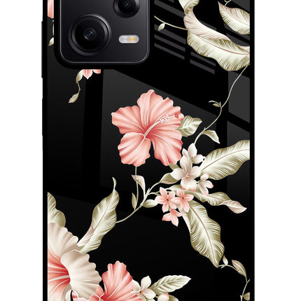 Flowers Poco X5 5G Glass Case Back Cover by Casekaro