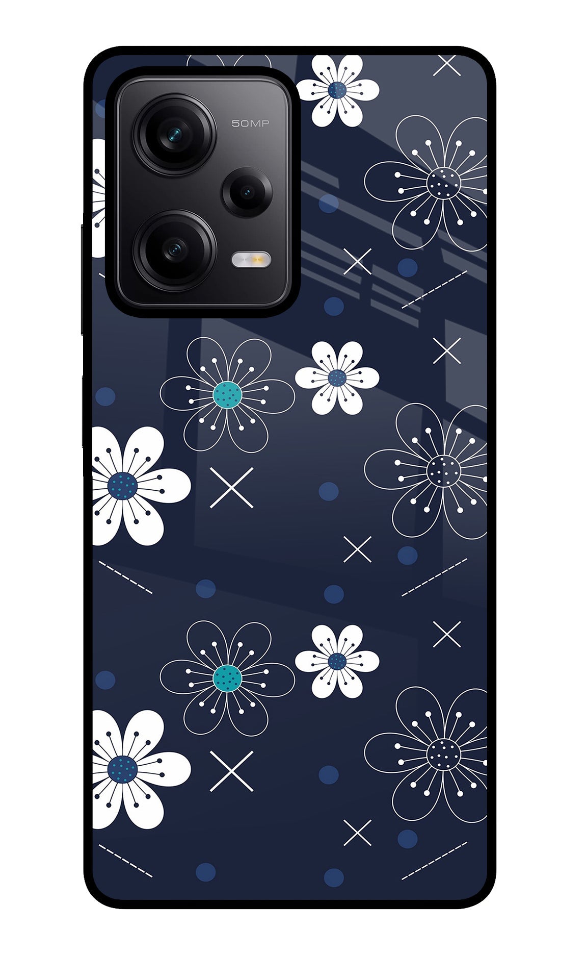 Flowers Poco X5 5G Glass Case