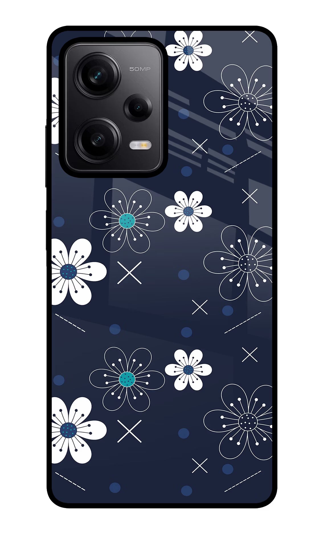 Flowers Poco X5 5G Glass Case Back Cover by Casekaro