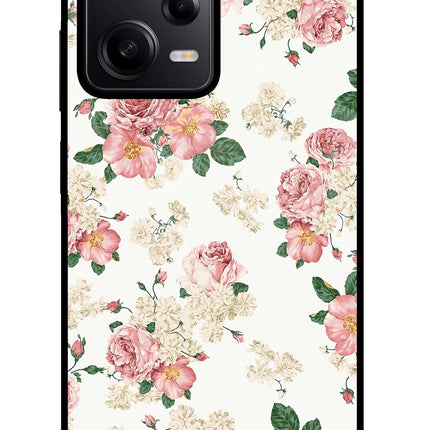 Flowers Poco X5 5G Glass Case Back Cover by Casekaro
