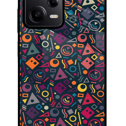 Geometric Abstract Poco X5 5G Glass Case Back Cover by Casekaro