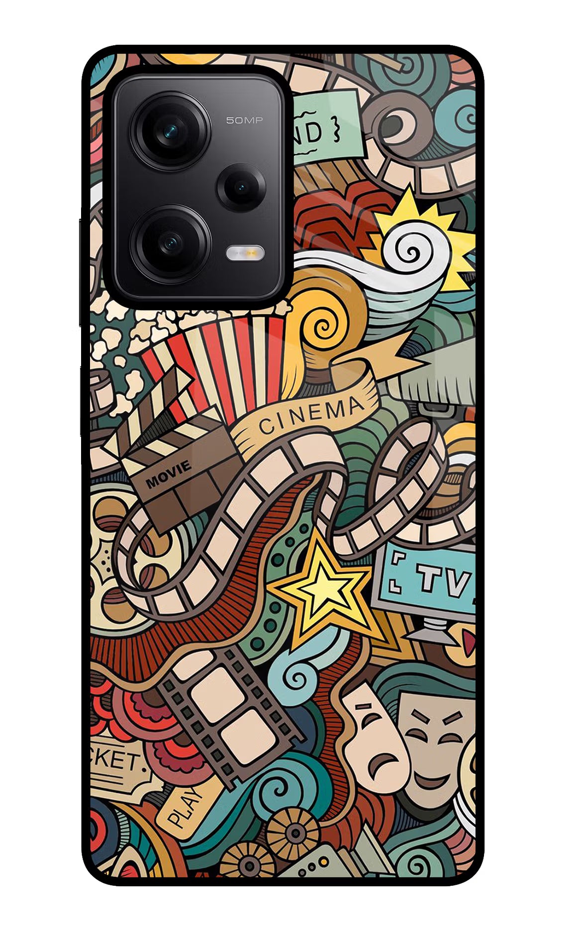 Cinema Abstract Poco X5 5G Glass Case Back Cover by Casekaro